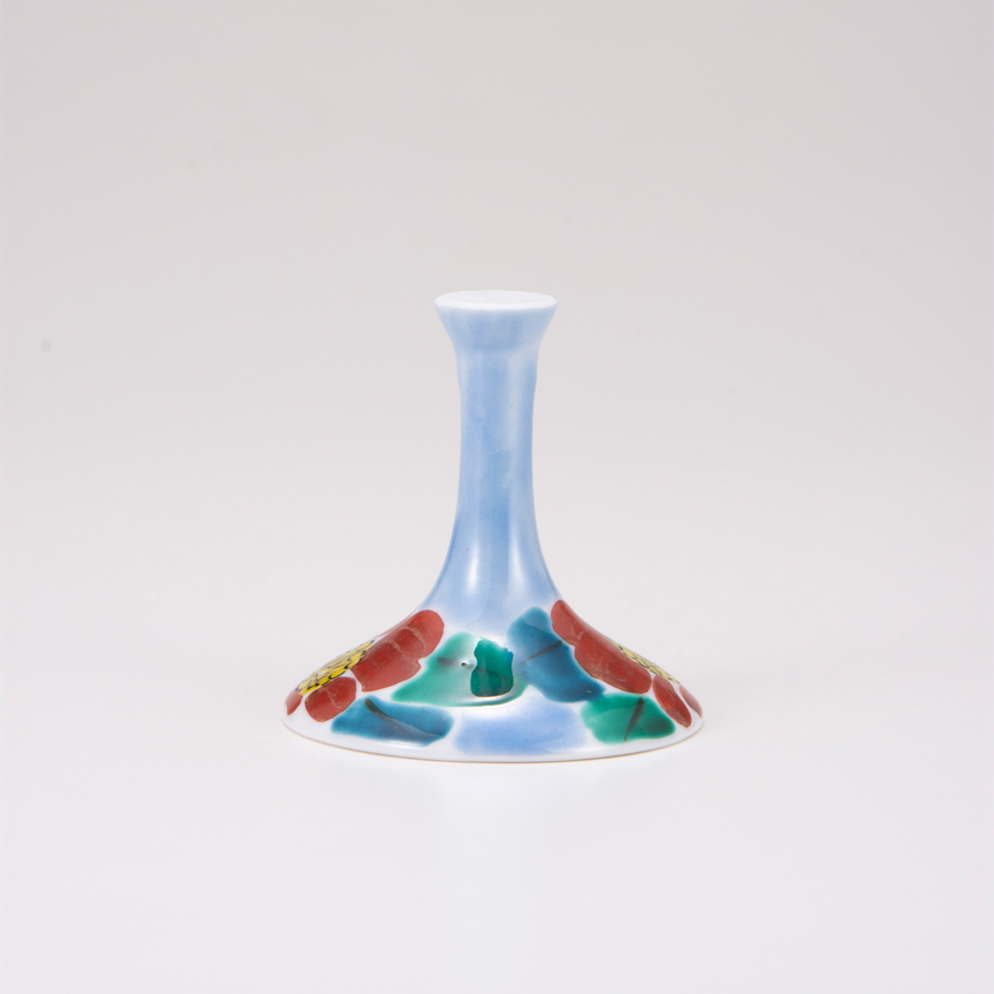 ワイングラス小(斜) 山茶花ブルー | 九谷和グラスのプレゼント・ギフト